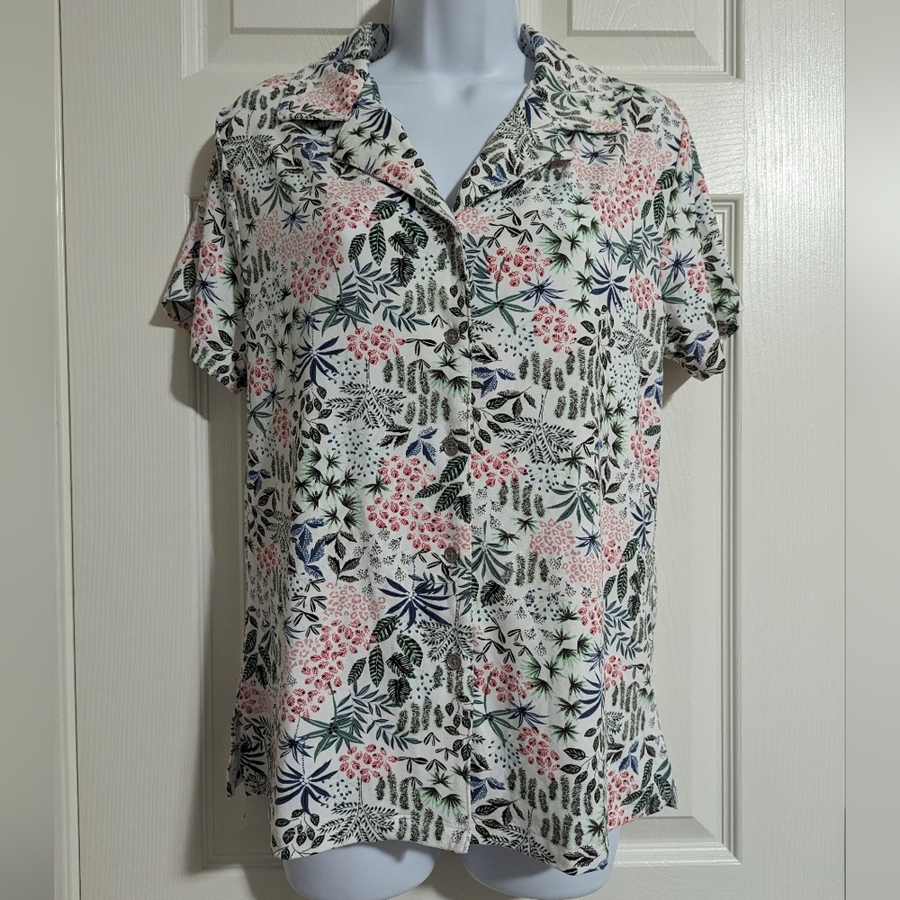 Women's Small Echo Floral Botanical sleep shirt TOP ONLY